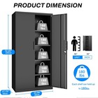 Metal Garage Storage Cabinet With Lock  72  Tall Steel Storage Locker With Doors