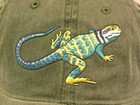 Collared Lizard Embroidered Cotton Cap New 