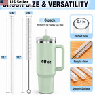 6 Pack Stanley Straws For 40 Oz Tumbler - 40 Oz  Frosted Color
