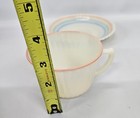 1930s Macbeth Evans Petalware Tea Cup   Saucer Set Pastel Rings Cremax Uv Glow
