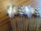 Vintage Mexican Sterling Silver Hair Comb Grapes Motif Ca  1940 s -   900-722 