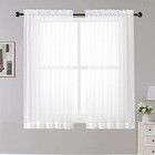  Sheer Curtains  45 Inches Long  2 Panels  Rod 42 w X 45 l  pack Of 2  White