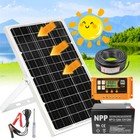 20w 30w 50w Watt Solar Panel Kit   12v 12ah Lithium Battery Home Camping Car Rv