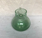 Antique Hand Blown Green Glass 7 5  Pitcher-thousands Controlled Bubbles - Rare 