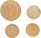 Antique Coins Vintage Penny Set  Braided Hair Large Cent  1839-1857  Flying Eagl