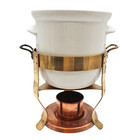 New York Copper Brass Soup Chowder Bean Buffet Server W burner Hall Crock Pot 48