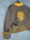 Vintage The Ultimate By Jean   s Western Show Jacket Lion Embroidered Rhinestone L