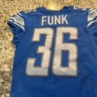 Detroit Lions Jake Funk 2023 38 4 Game Issued used Jersey 90th Season  Patch