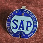 Vintage Enamel Radiator Car Emblem   Badge   Sap Pilain Automobile Lyon France