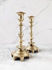 Pair Of Antique Spanish Moorish Style Solid Brass Candlestick Holders 10 