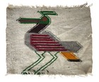 1970s Hand Woven Bird Tapestry Mexican Folk Art Wool Wall Hanging 13 X 16 