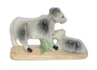 Vintage Cow   Calf Figurine Ceramic Made In Japan Granny Core Mcm Farmhouse