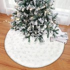  Christmas Tree Skirt 36inches Large White luxury Faux Fur 36inch 90cm Silver