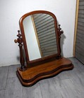 Antique Victorian Mahogany Vanity dresser Top Table Shaving Swivel Mirror Stand