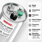 45 5uf 45 5 Mfd   6  370v 440v Cbb65b Ac Capacitor  Dual Run Round Capacitor Repl