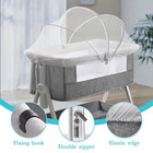 Bassinet Mosquito Net Cover For Baby Crib Travel Sleeper With Zipper White Small