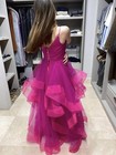 Tiered Tulle Prom Dresses 2025 Long Sparkly Tulle Ball Gowns A Line Women V-neck
