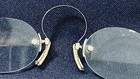 Antique Edwardian Rimless Pince-nez Eyeglasses Cork Nose Pads Clear Lenses