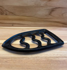 Antique Vintage Footed Cast Iron Trivet Wavy   Waves Design