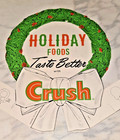 Vtg Orange Crush Advertising Christmas Holiday Store Display Sign Insert Nos