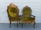 Ornate Pair Chairs Lounge 2 Regency Louis Xvi Rococo Renaissance Castle Baroque