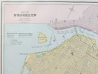 Vintage 1887 Brooklyn New York Map 13 x10    Old Antique Original Red Hook 