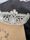 Aw Bridal Silver Tone Rhinestone Crystal Bridal Tiara Crown  Metal