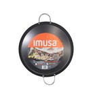 Imusa 13 5in Carbon Steel Nonstick Round Comal With Metal Handles  Black