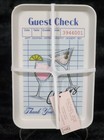 4 Rachel Zoe Guest Check Melamine Appetizer Snack Plates 8x5  Restaurant Retro