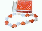 Vtg 1988 Avon Hearts   Stars 15  Necklace   Stretch Bracelet Set W Barrette