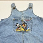 Vintage Mickey Inc Kids Disney Denim Overall Dress Jumper 4t Embroidered Goofy