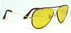 Ray-ban Usa Vintage Nos B l Aviator Leather Ambermatic New In Box Sunglasses