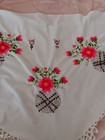 Handmade Shawl From Mexico Embroidered Roses And Vtg A Few Small Marks