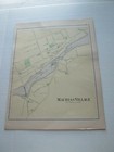 Three  3  Antique Maine Atlas Maps   Machais Village 1800s