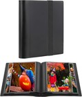 Small 4x6 Photo Album  64 Pockets  Black Pages  Elastic Band  Black   Compact   