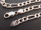 Taxco  Mexican 925 Sterling Silver Figaro Chain Necklace  22 7g  19 5   50cm