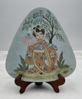 Vintage Signed Maris Japanese Geisha Girl Kimono Ceramic Art Plate 9 5 