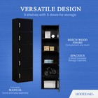 5 Shelf Home And Office Enclosed Organization Storage Cabinet  Black  open Box 