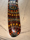 Vtg Wooden Genuine Aboriginal Australian Boomerang Hand Painted Dot Style Signed