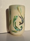 Vintage Studio Pottery Cylinder Vase Black White Abstract Ceramic Home Decor