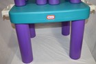 Little Tikes Tykes Vintage Table Chairs Drawer Kids Guc Htf Color Purple Aqua