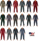 Norty Mens Cotton Poly Blend Yarn Flannel Pajama Lounge Sleep Sets