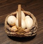 Basket Handwoven Buttocks Seagrass Gods Eye Gathering Primitive Small