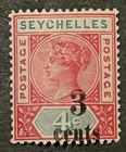 Travelstamps seychelles Stamps Sg  15 Sc 22 Mint Og Hinged 4c  3c Surcharge Mogh