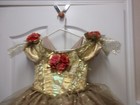 Disney Belle Gold Ballroom Dress Beauty   The Beast Size 5   1 Of 2000 W 2 Crown