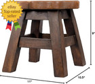Fox Hand-carved Acacia Hardwood 11 Inch Decorative Animal Foot Rest Step Stool