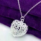 925 Sterling Silver Necklace Earrings For Women Heart Hollow Fashion Jewelry Set