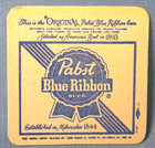 Vintage Original Pabst Blue Ribbon Beer Milwaukee Coaster Obsolete New Not Used