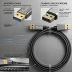 Usb To Usb Cable 3 Ft  Usb 3 0 Male To Male Braided Cord  5gbps Data Transfer  C