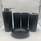 5-pc Bathroom Accessory Sets - 2 Tumblers Toothbrush Holder Soap Dispenser Dish 